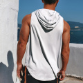 Tapa de tanque de gimnasio de gimnasia rápida para hombres con capucha chaleco de fitness hombre esencial chaleco en blanco camiseta musculosa camiseta de tanque